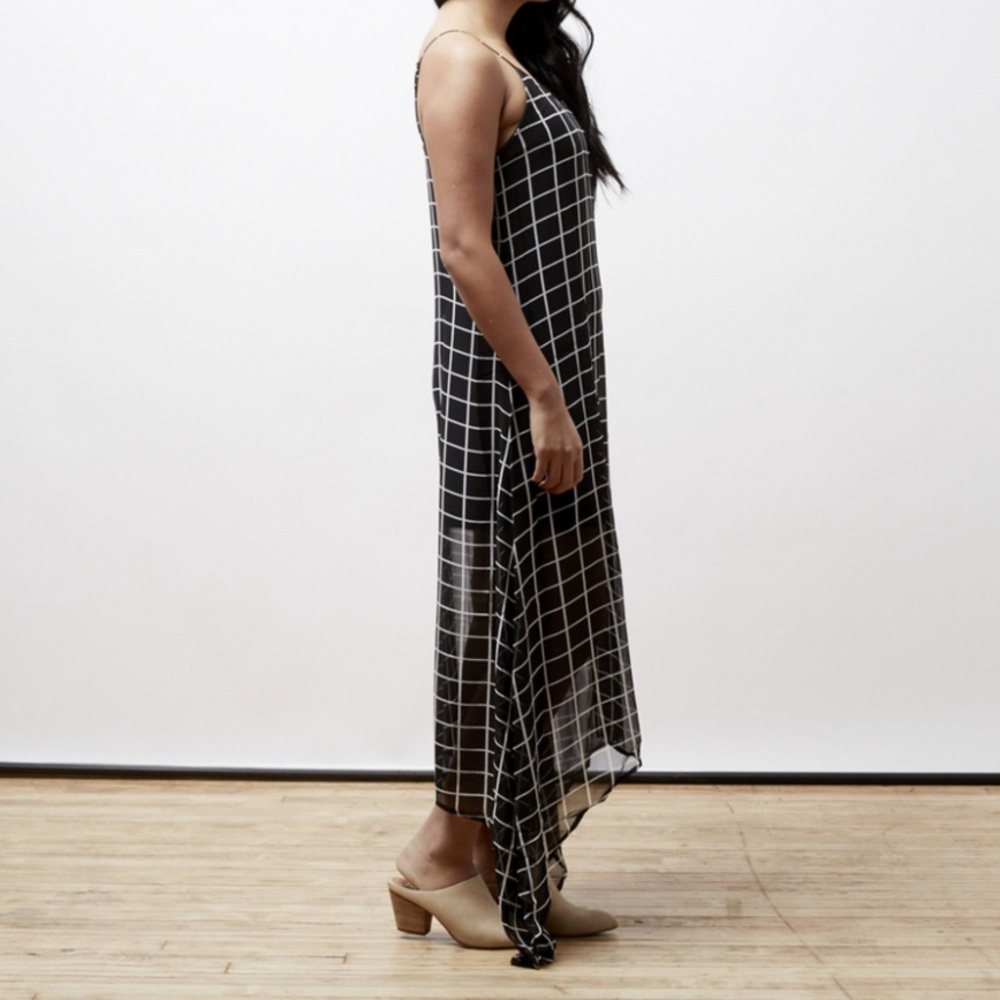 Lumière window pane maxi dress
